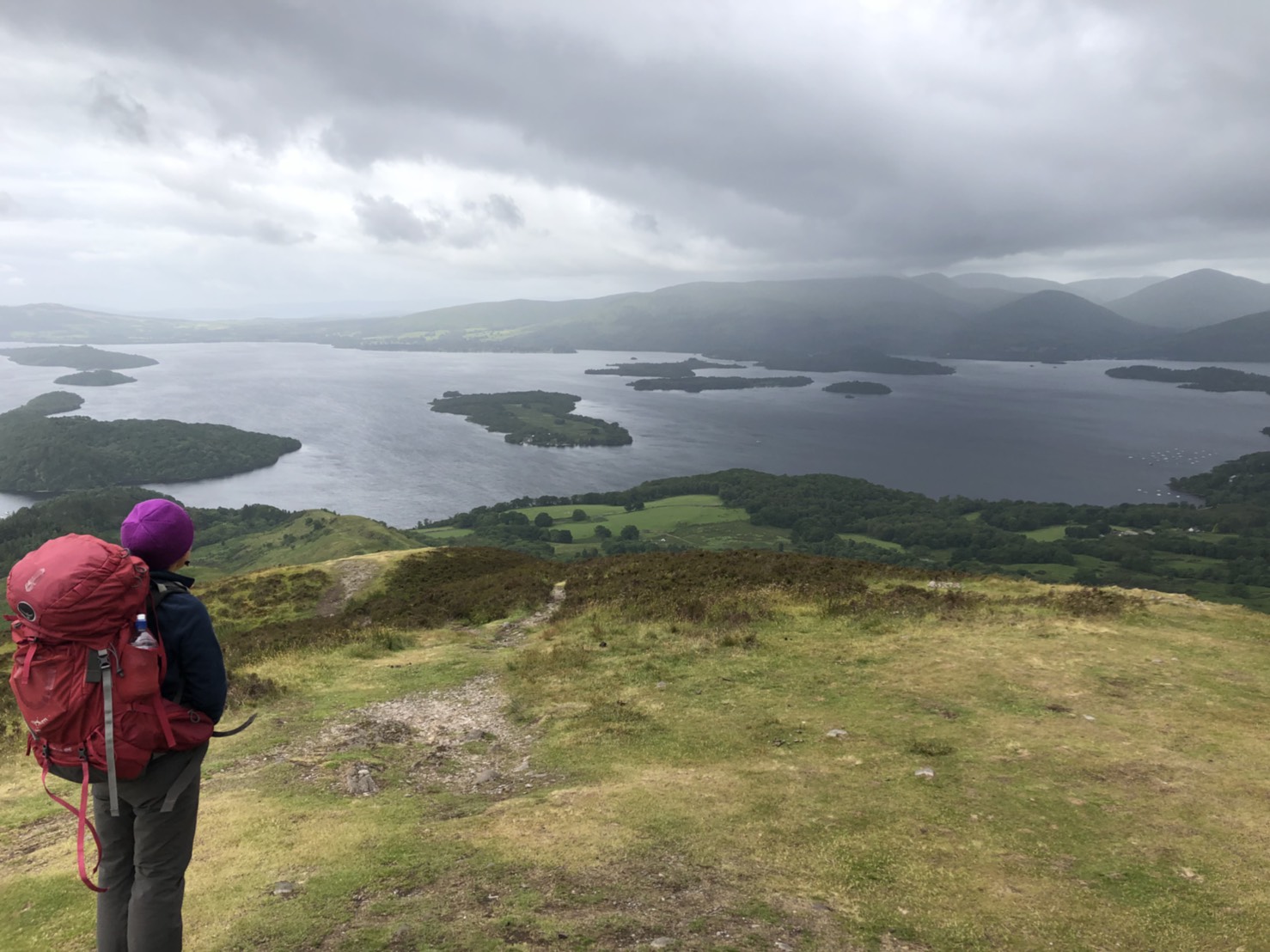 The author overlooking Loch Lomond on her West Highland Way walk
