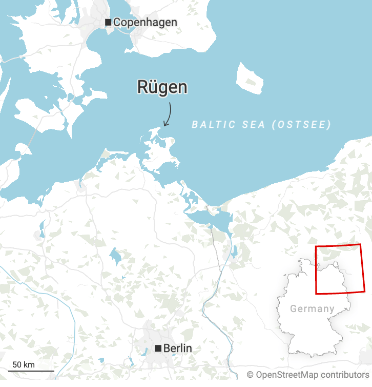 Map of Rügen island